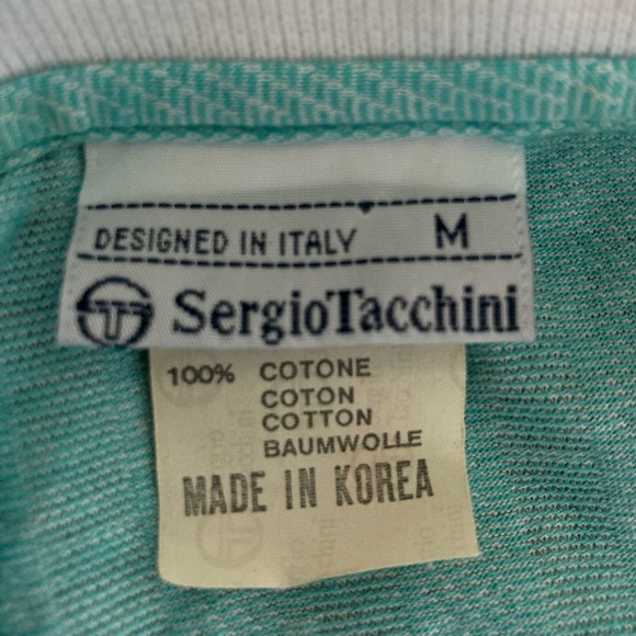 Polo shirt Italian polo shirt slim style polo turquoise color cotton polo - Picture 5 of 6